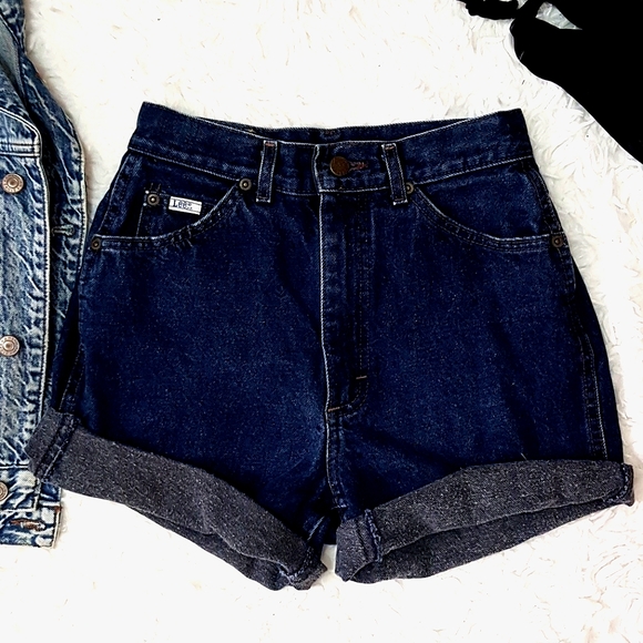 Lee Pants - ☕ VINTAGE CUSTOM CUTT OFF LEE DENIM DARK SHORTS